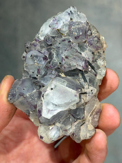 Phantom Fluorite In Black Tourmaline
