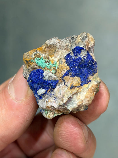 Azurite Crystals On Matrix