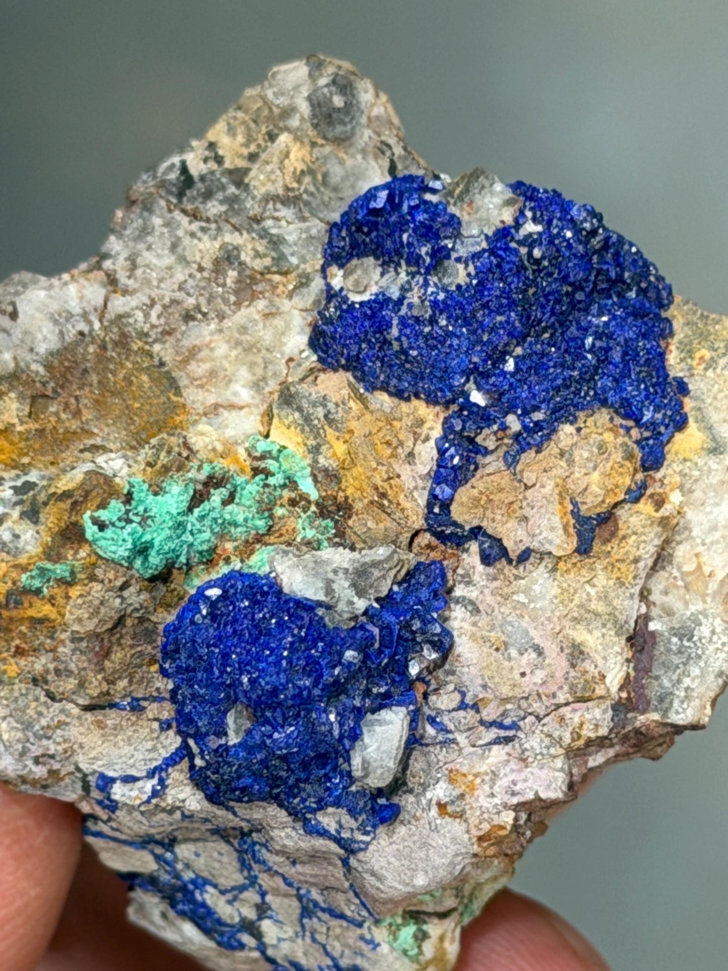 Azurite Crystals On Matrix