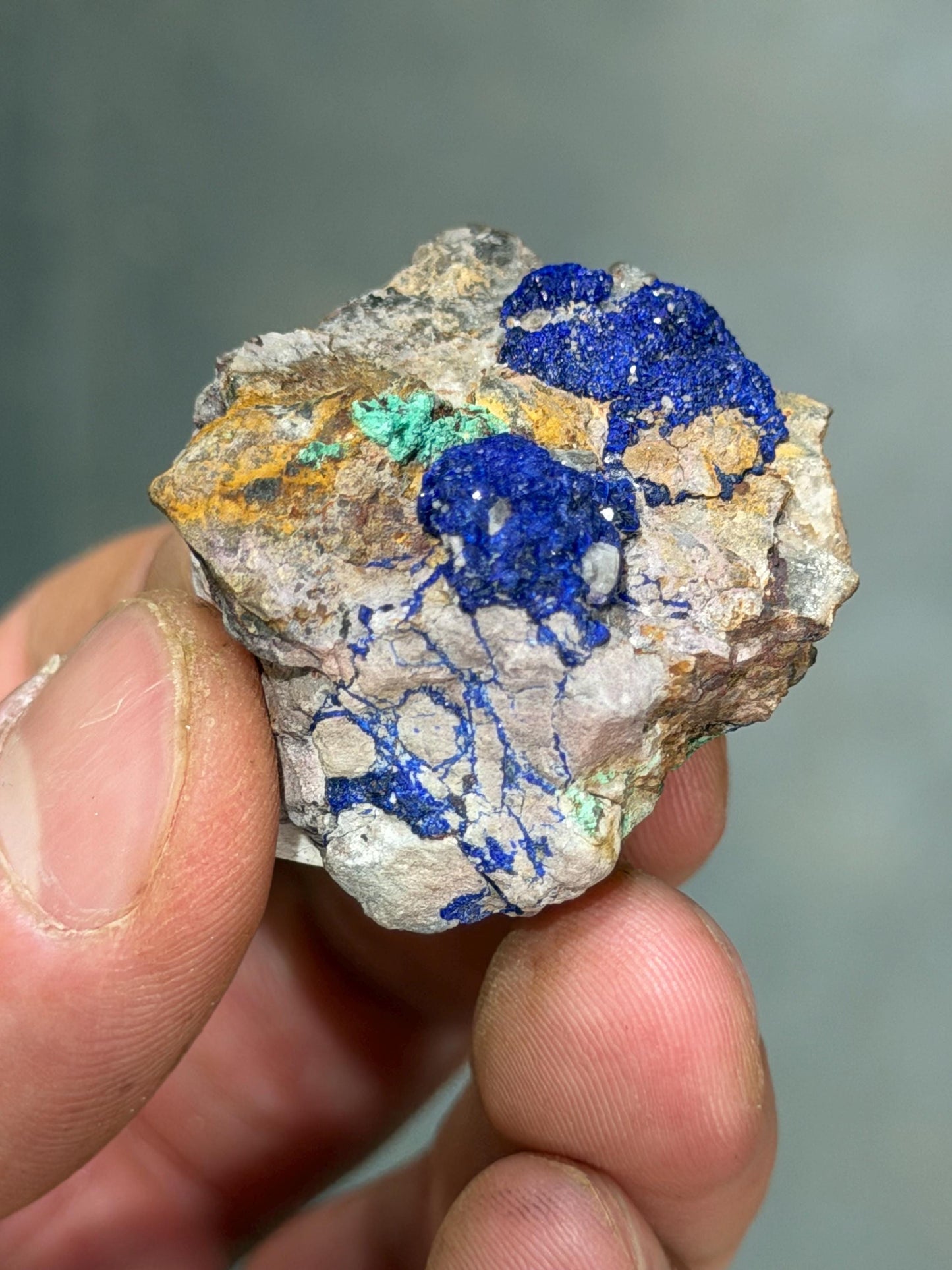 Azurite Crystals On Matrix