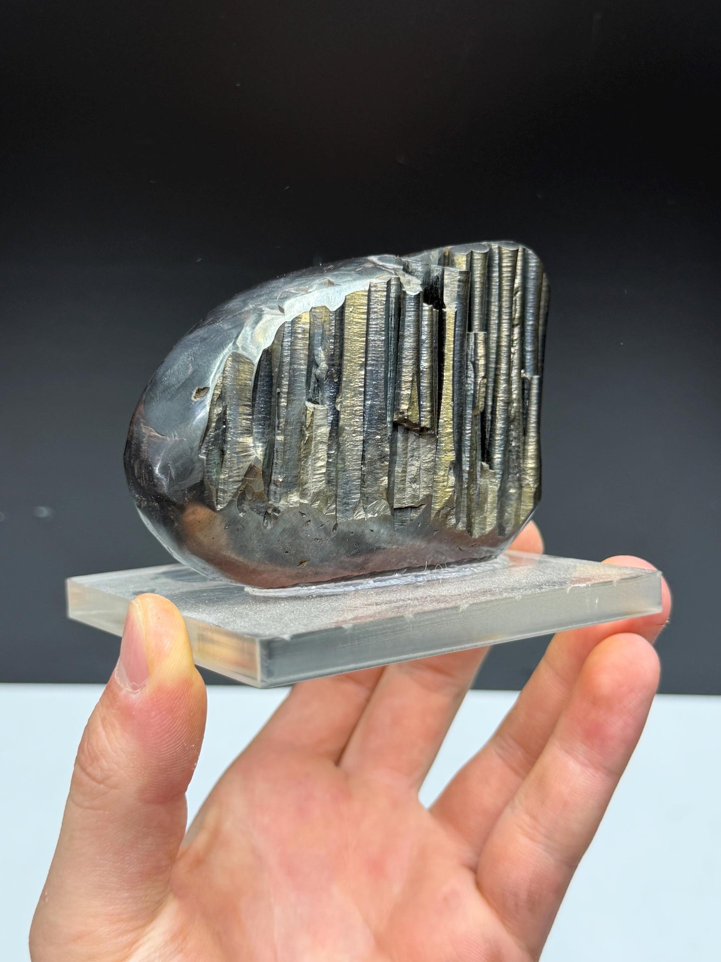 Museum Quality! Very Showy Golden Color Stalactite Goethite