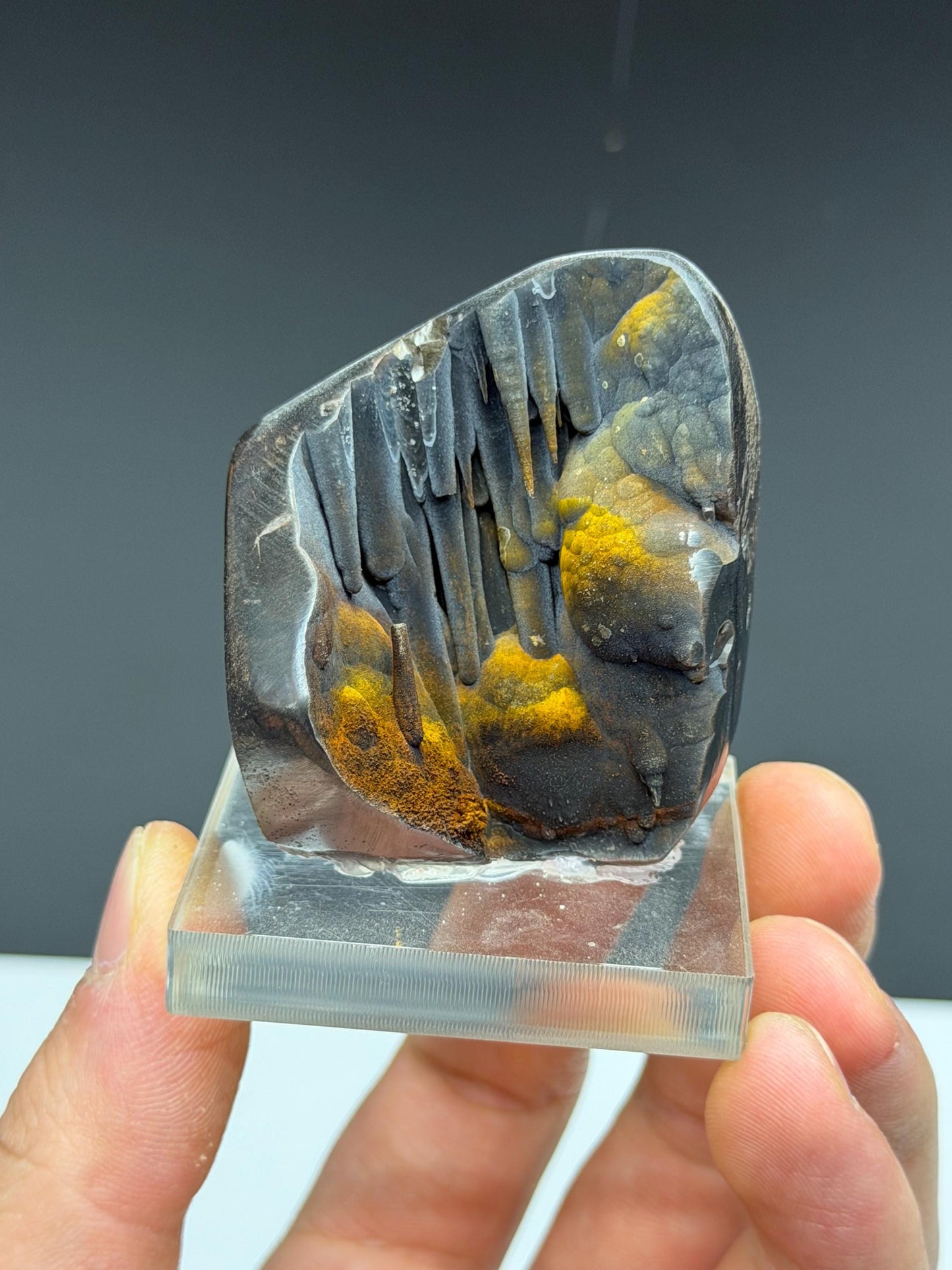Very Showy And Special! Limonite Velvet Stalactite Goethite