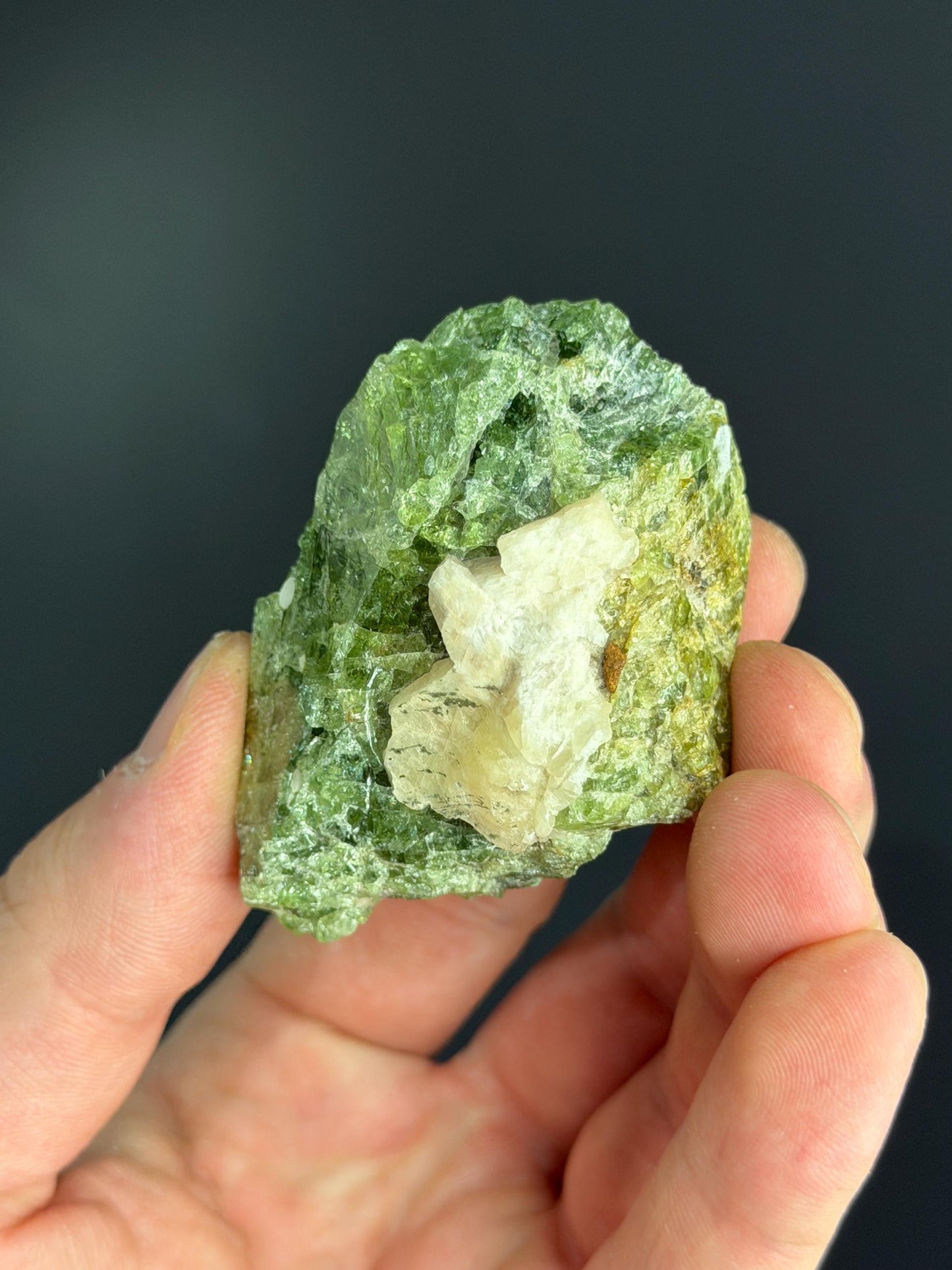 Fluorapatite Var. Apatite And Calcite Specimen