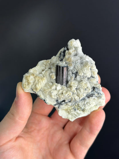Black Tourmaline With Albite Mica