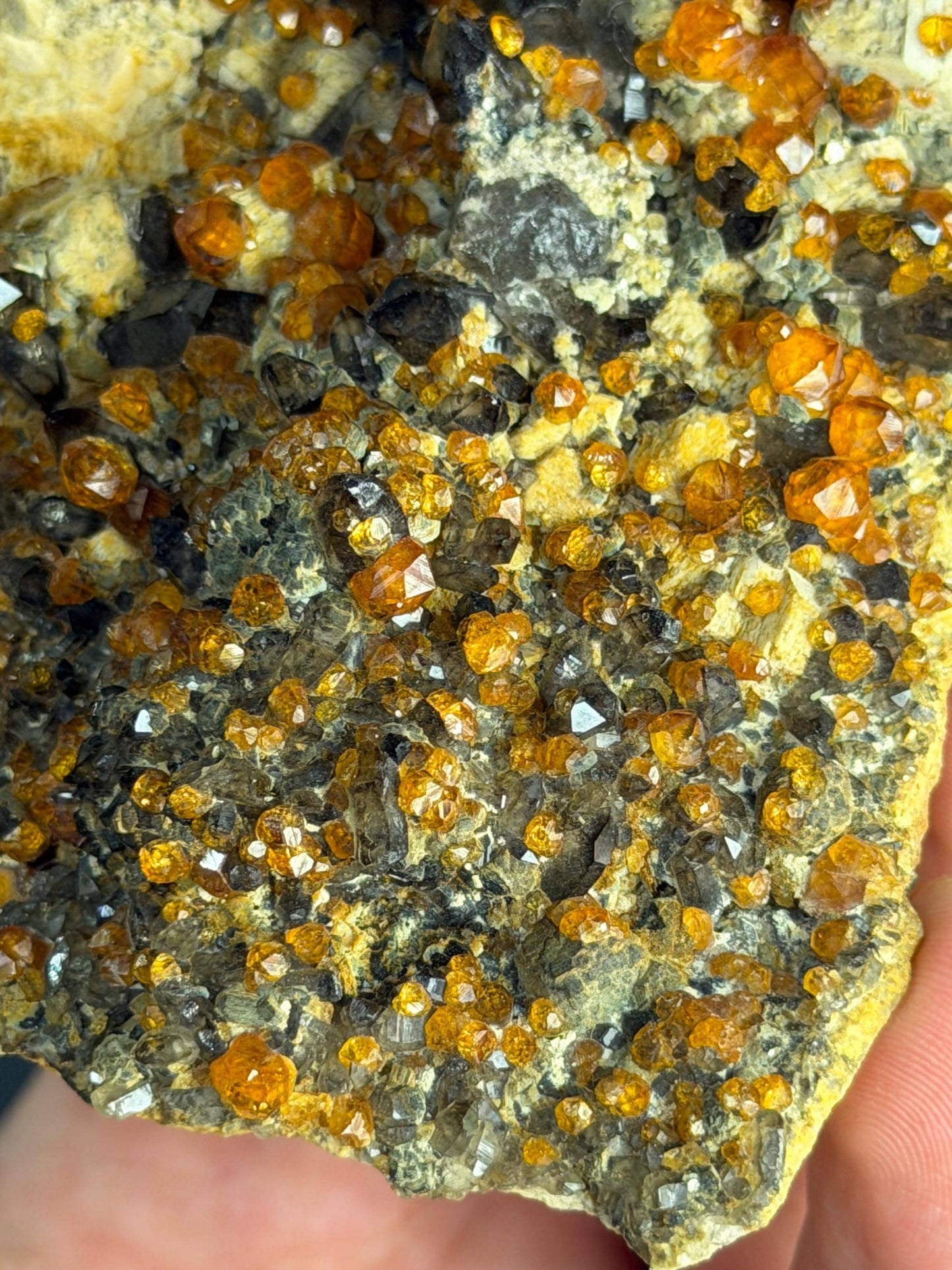 Spessarnite Garnet With Smoky Quartz