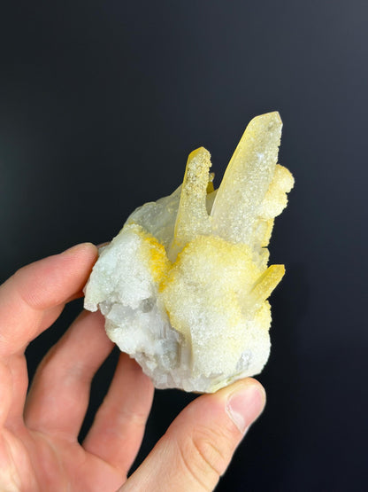 High Special! Calcite With Yellow Crystal Quartz
