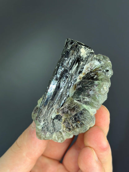 Fluorite On Tourmaline