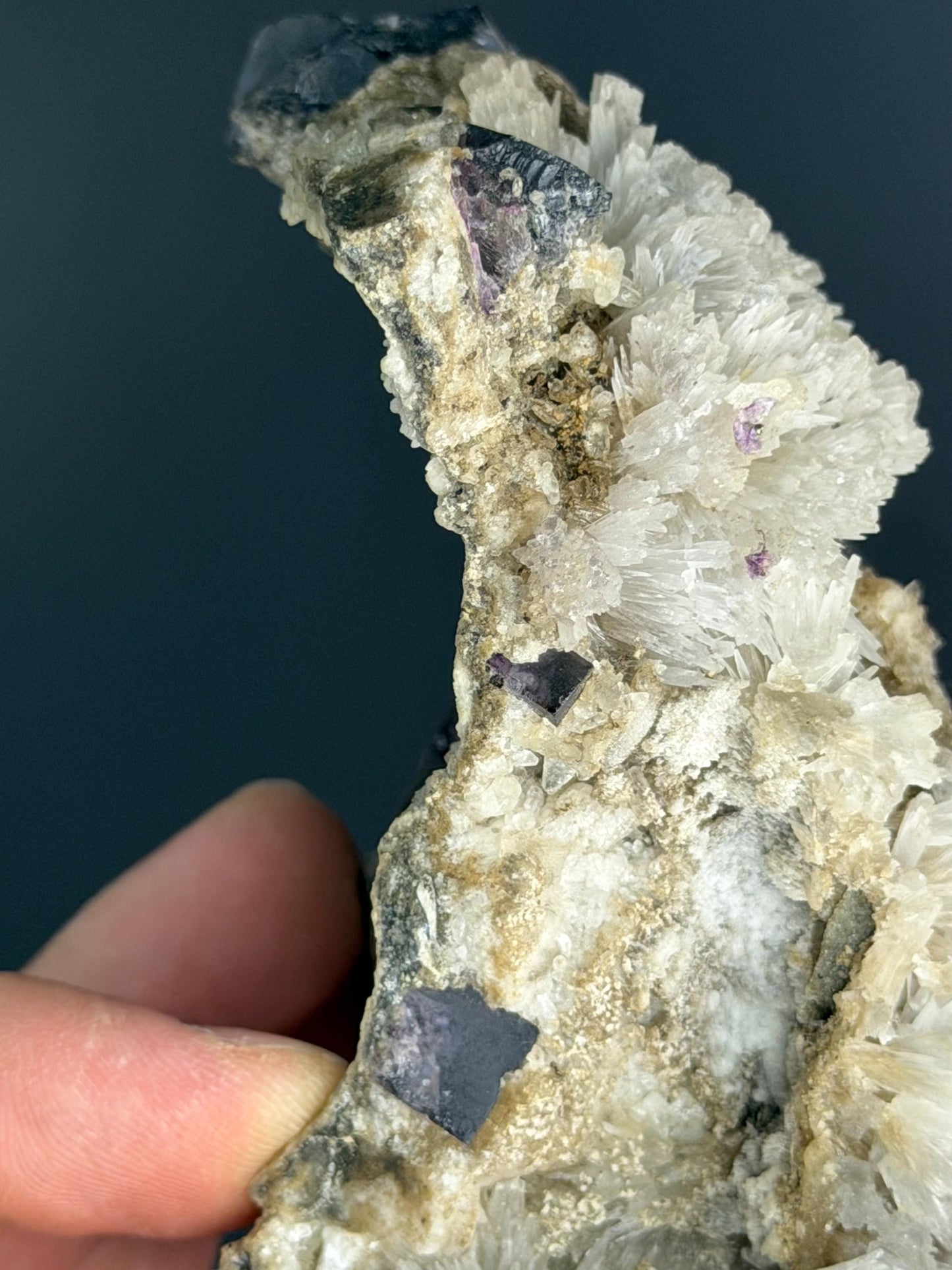 Calcite With Blue Fluorite