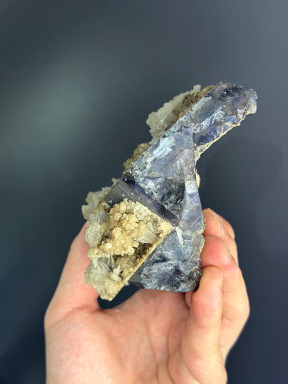 Calcite With Blue Fluorite