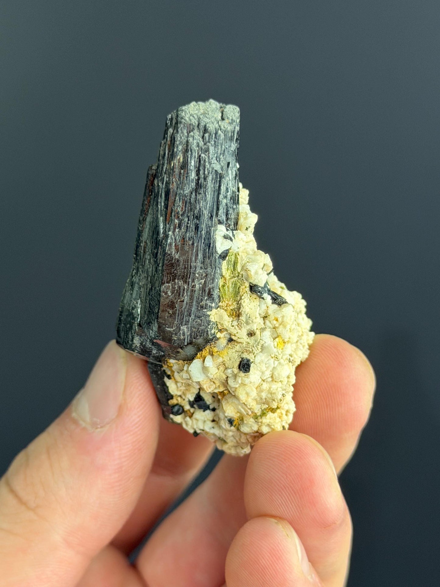 Black Schorl Tourmaline With Albite