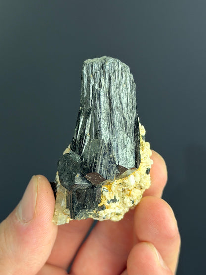 Black Schorl Tourmaline With Albite