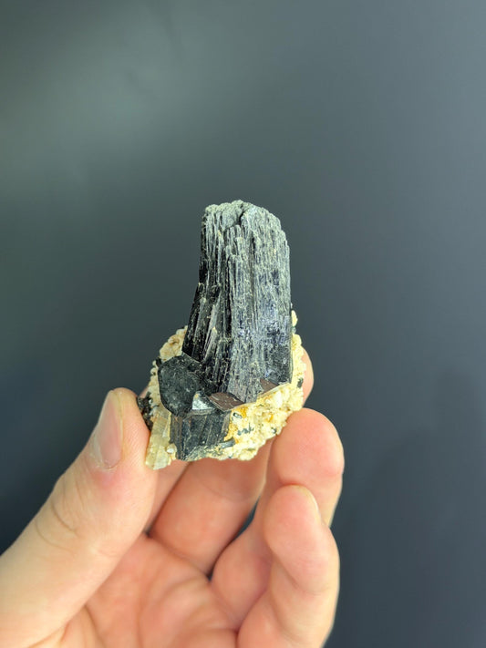 Black Schorl Tourmaline With Albite
