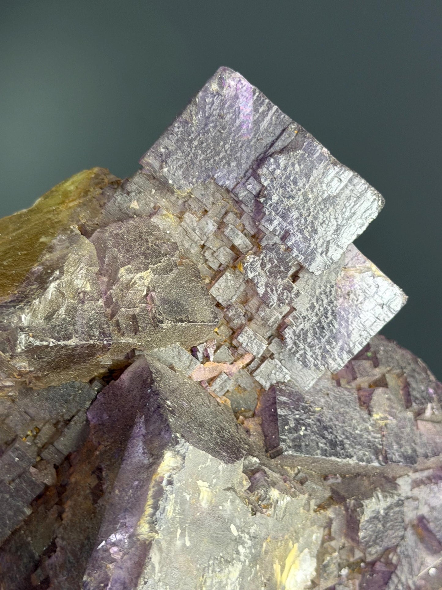 Yellow And Purple Phantom Fluorite