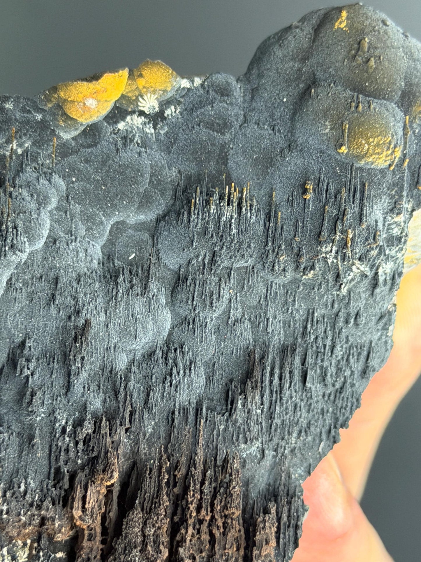Museum Quality, Limonite And Specularite With Velvet Stalactite Goethite
