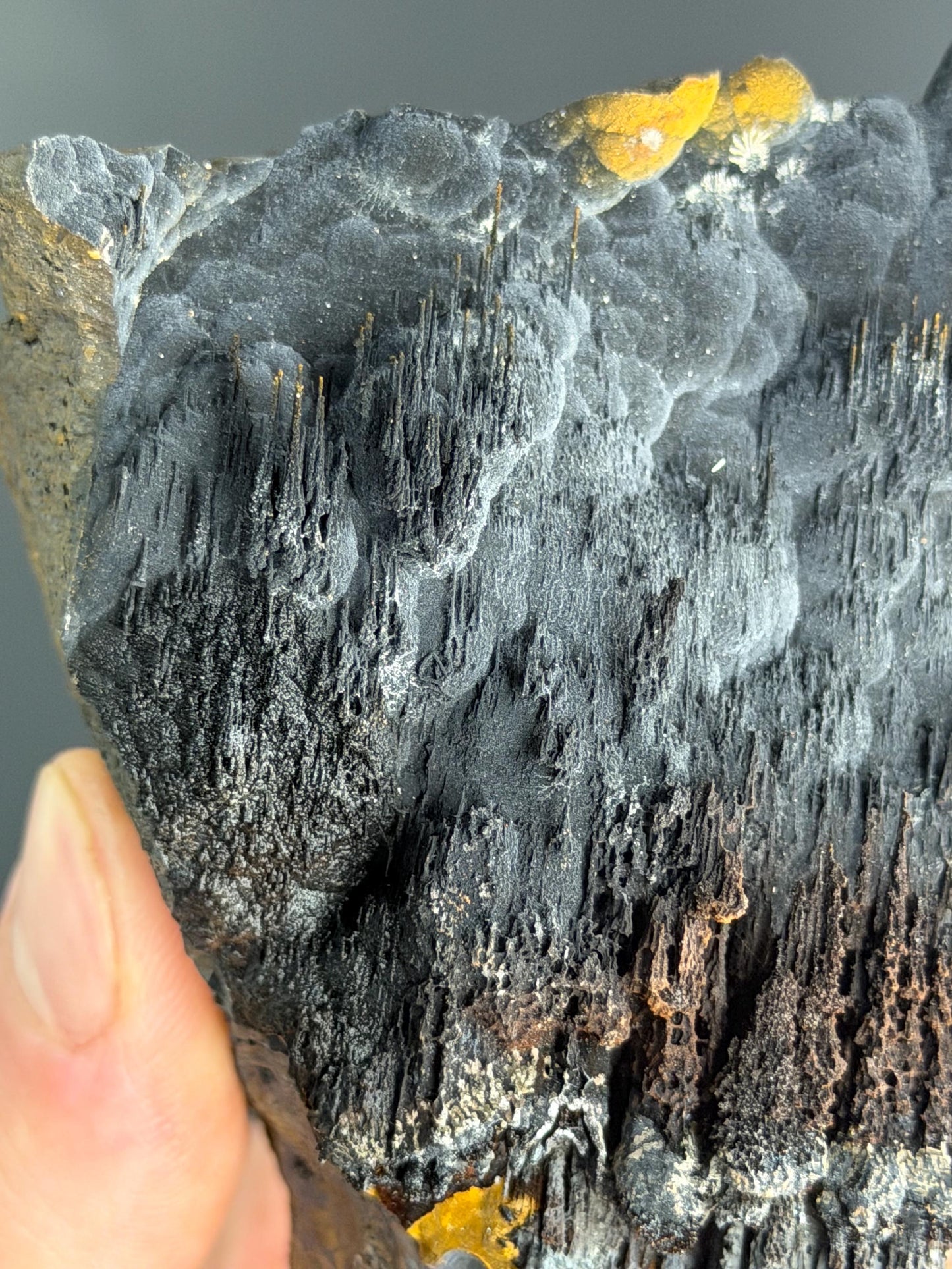 Museum Quality, Limonite And Specularite With Velvet Stalactite Goethite
