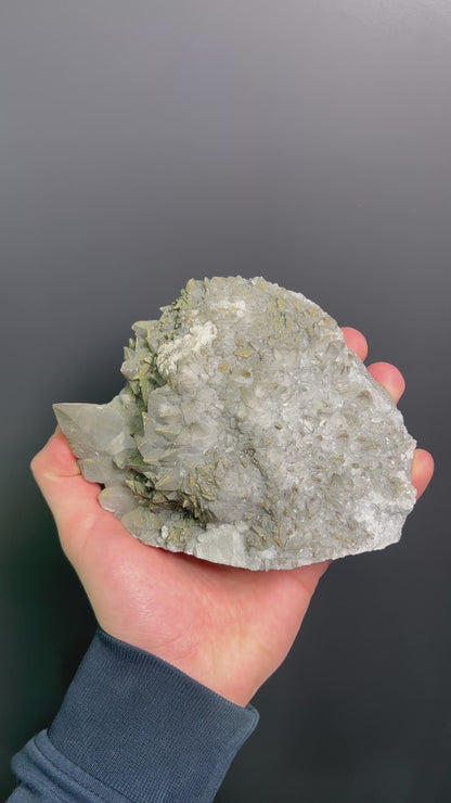 Chalcopyrite On Gray Crystal Calcite