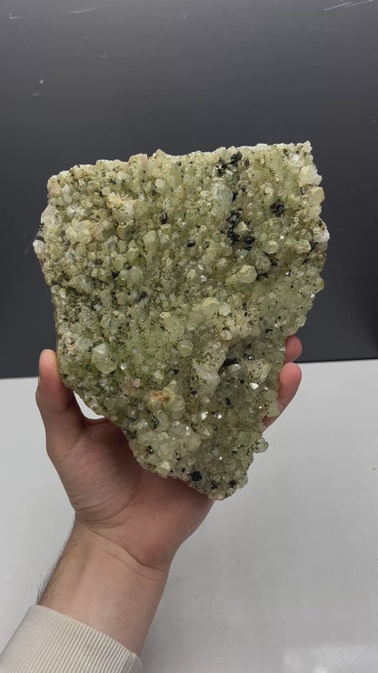 Very Unique! Green Chlorite And Black Epidote With Lodolite Quartz