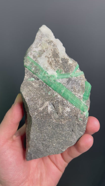 Emerald With Quartz On Matrix