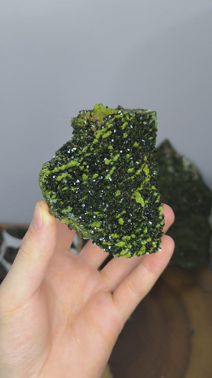 Light Green And Dark Epidote Quartz