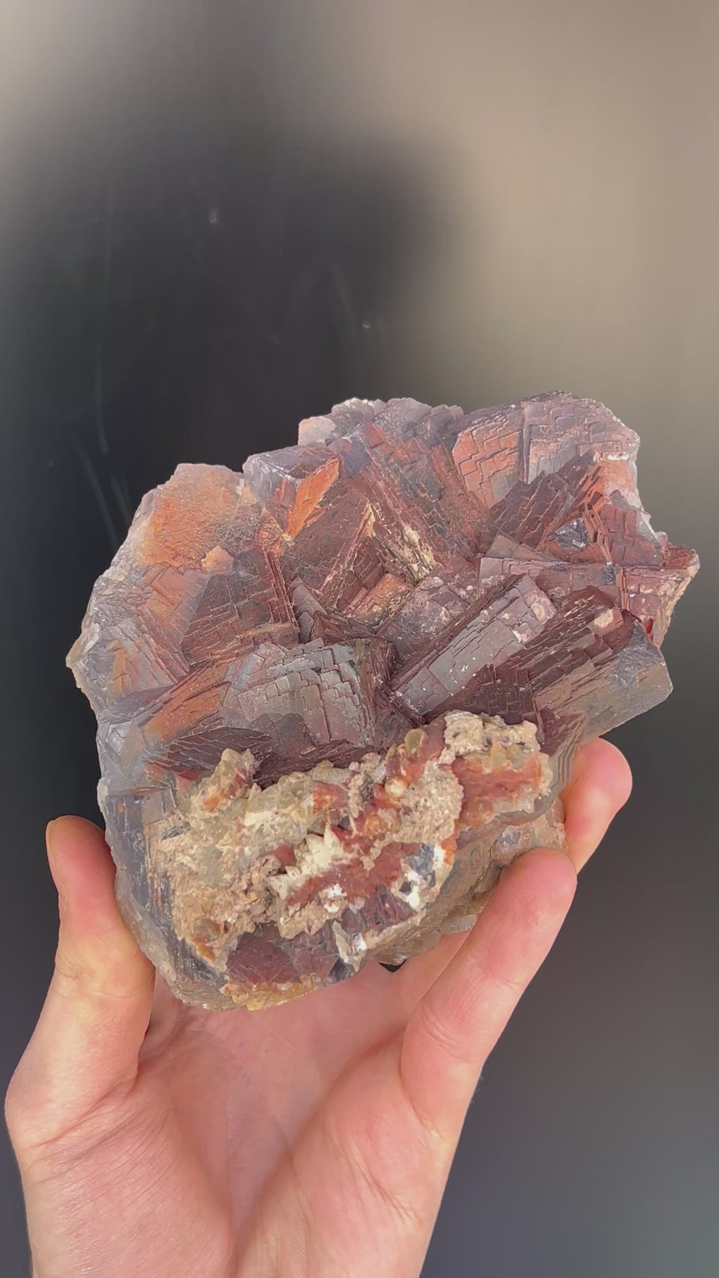 Red And Purple Fluorite Specimen