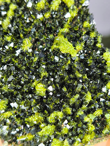 Light Green And Dark Epidote Quartz