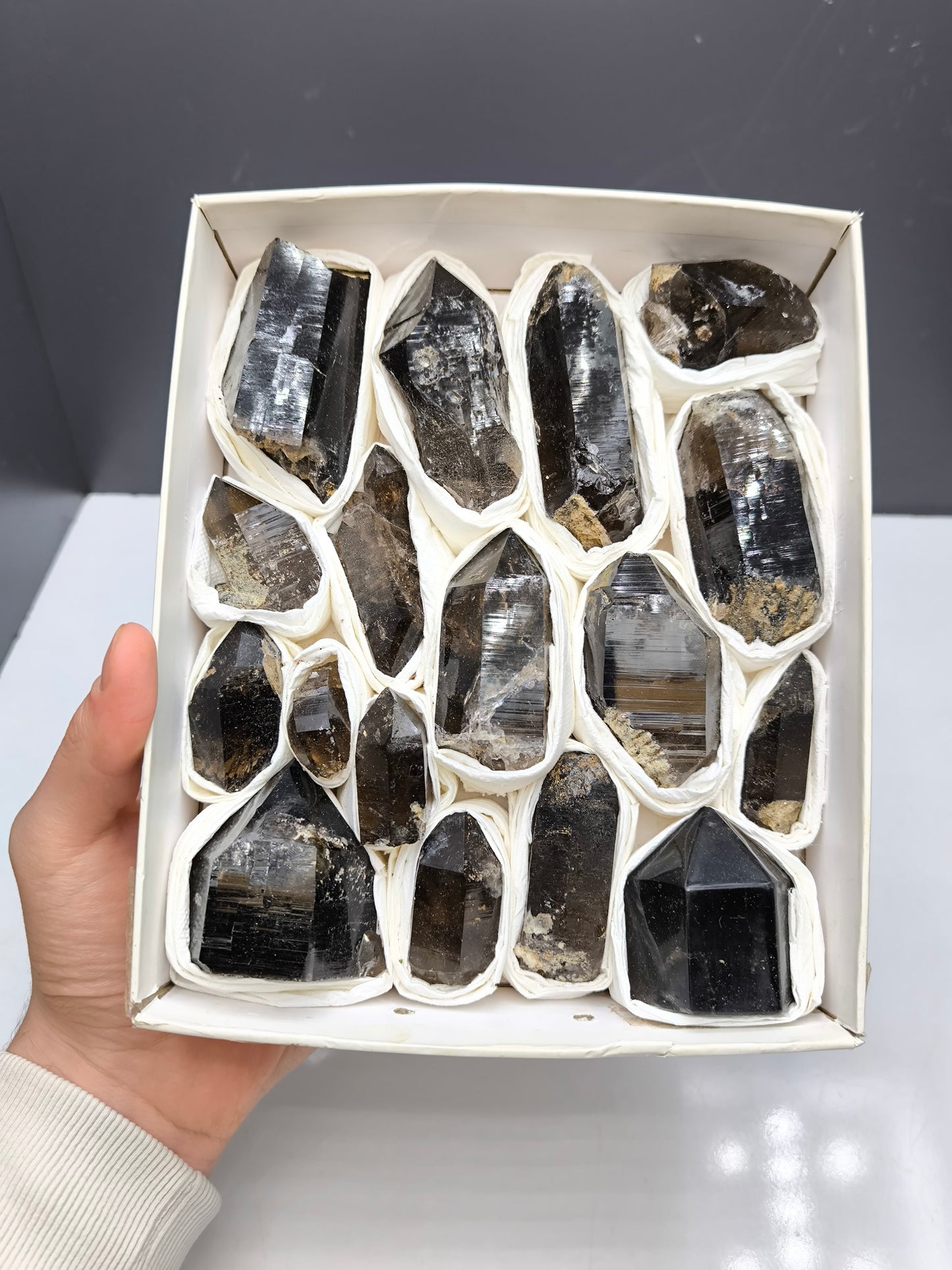 17 Piece Smoky Quartz Box